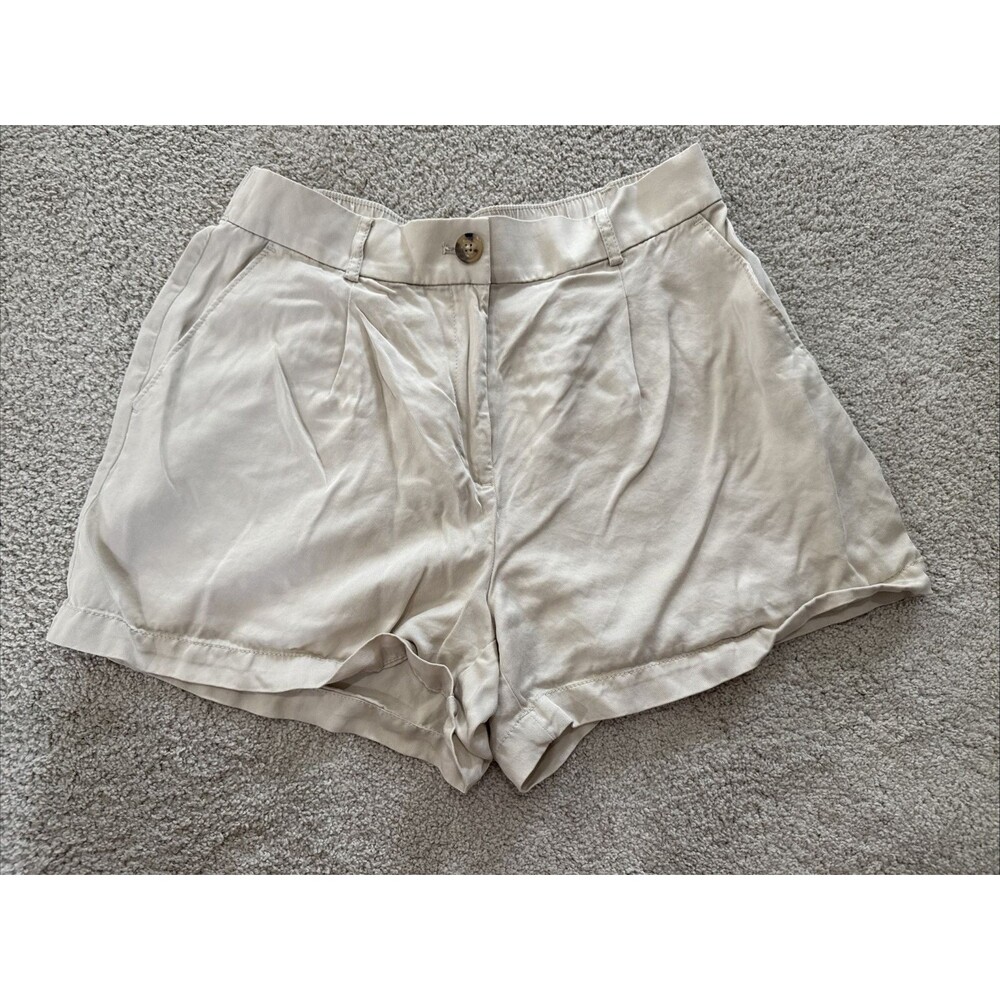 Loft Tan Pleated Shorts with 3 1/2" Inseam - Size 6